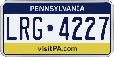 PA license plate LRG4227