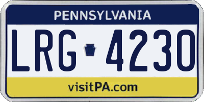 PA license plate LRG4230