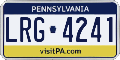PA license plate LRG4241