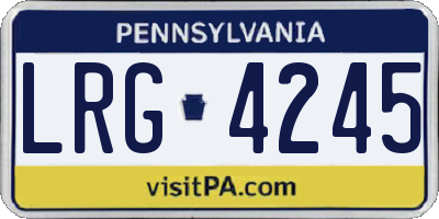 PA license plate LRG4245
