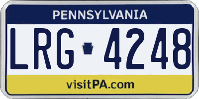 PA license plate LRG4248