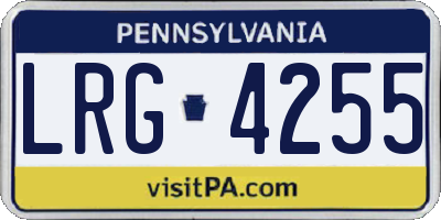 PA license plate LRG4255