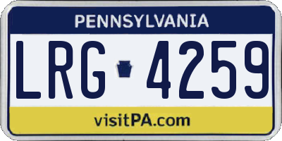 PA license plate LRG4259