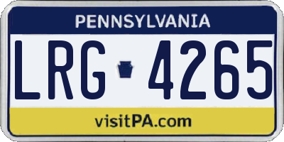 PA license plate LRG4265