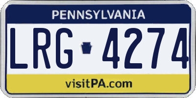 PA license plate LRG4274