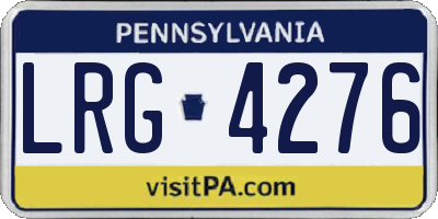 PA license plate LRG4276