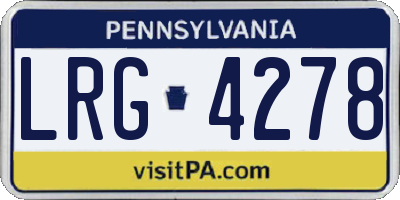 PA license plate LRG4278
