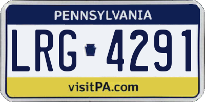 PA license plate LRG4291