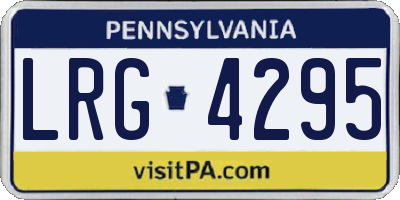 PA license plate LRG4295