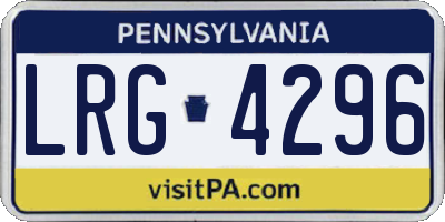 PA license plate LRG4296