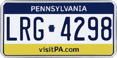 PA license plate LRG4298