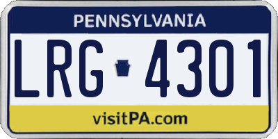 PA license plate LRG4301