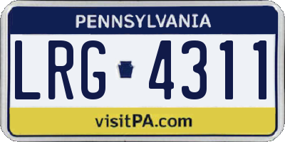 PA license plate LRG4311