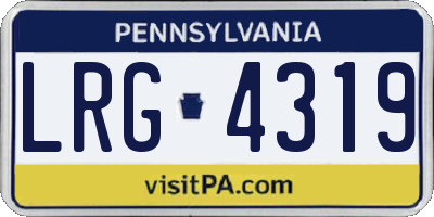 PA license plate LRG4319