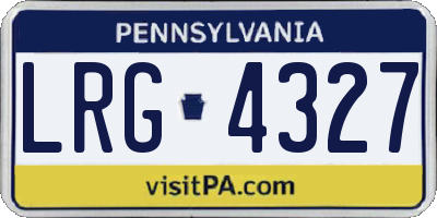 PA license plate LRG4327