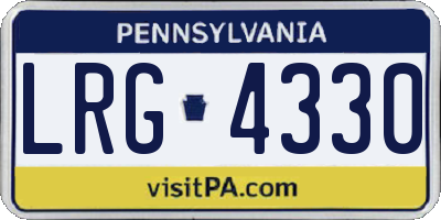 PA license plate LRG4330