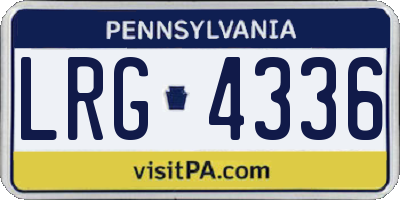 PA license plate LRG4336