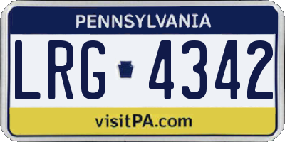 PA license plate LRG4342