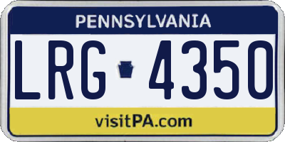 PA license plate LRG4350