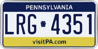PA license plate LRG4351