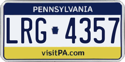 PA license plate LRG4357