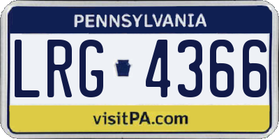 PA license plate LRG4366