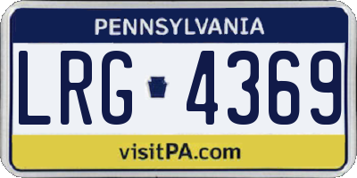 PA license plate LRG4369
