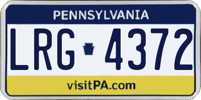 PA license plate LRG4372