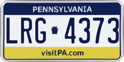 PA license plate LRG4373