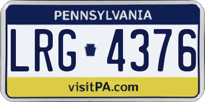 PA license plate LRG4376