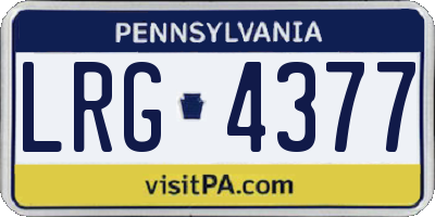 PA license plate LRG4377