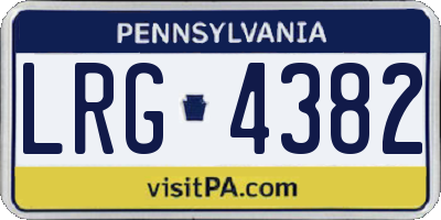 PA license plate LRG4382