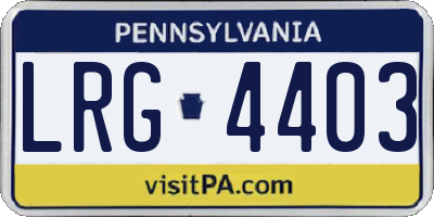 PA license plate LRG4403