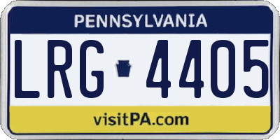 PA license plate LRG4405