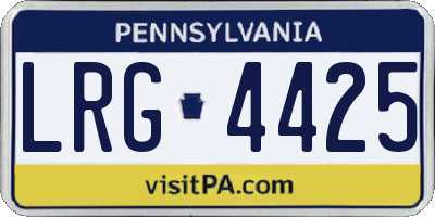 PA license plate LRG4425