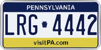 PA license plate LRG4442