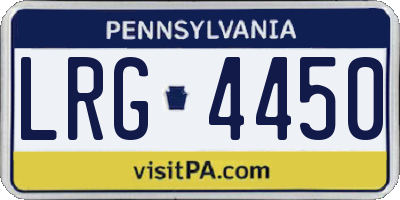 PA license plate LRG4450