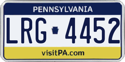PA license plate LRG4452