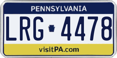 PA license plate LRG4478