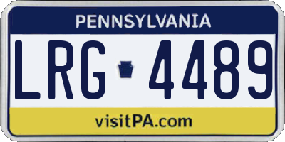 PA license plate LRG4489