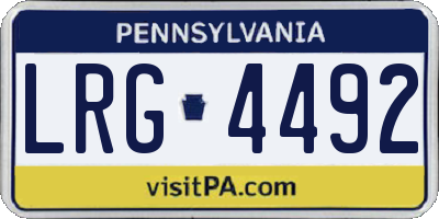 PA license plate LRG4492