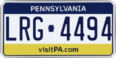 PA license plate LRG4494