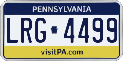 PA license plate LRG4499