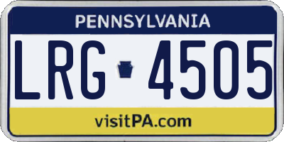 PA license plate LRG4505