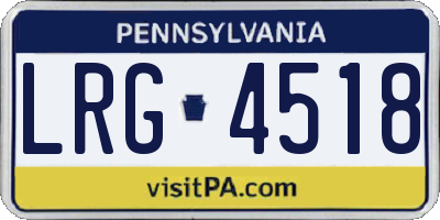 PA license plate LRG4518