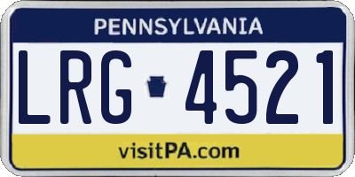 PA license plate LRG4521