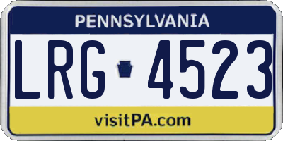PA license plate LRG4523