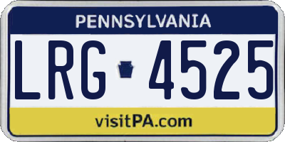 PA license plate LRG4525