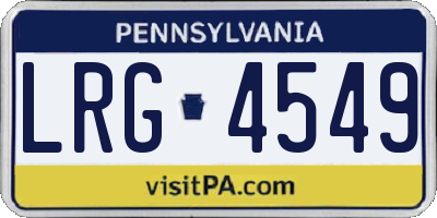 PA license plate LRG4549