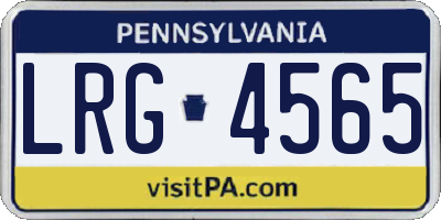 PA license plate LRG4565
